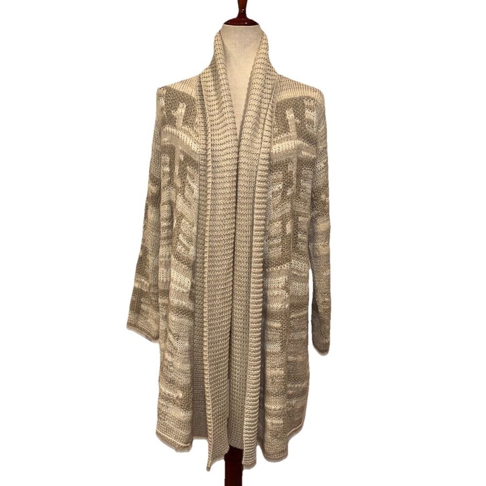 Polo Ralph Lauren Southwestern Navajo Silk Wool Cashmere Hand Knit Cardigan Sz M